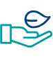icon showing hand holding leaf