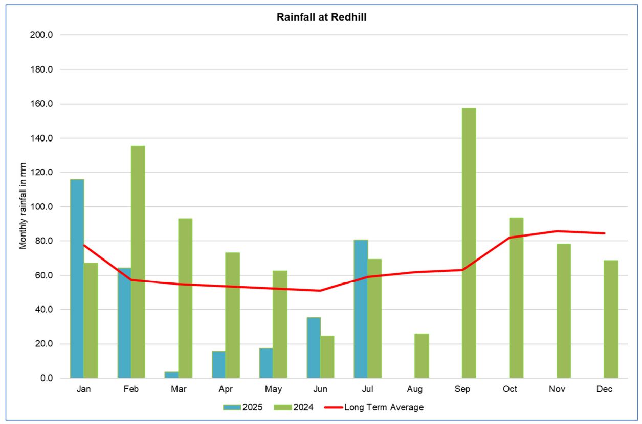 Rainfall at Redhill